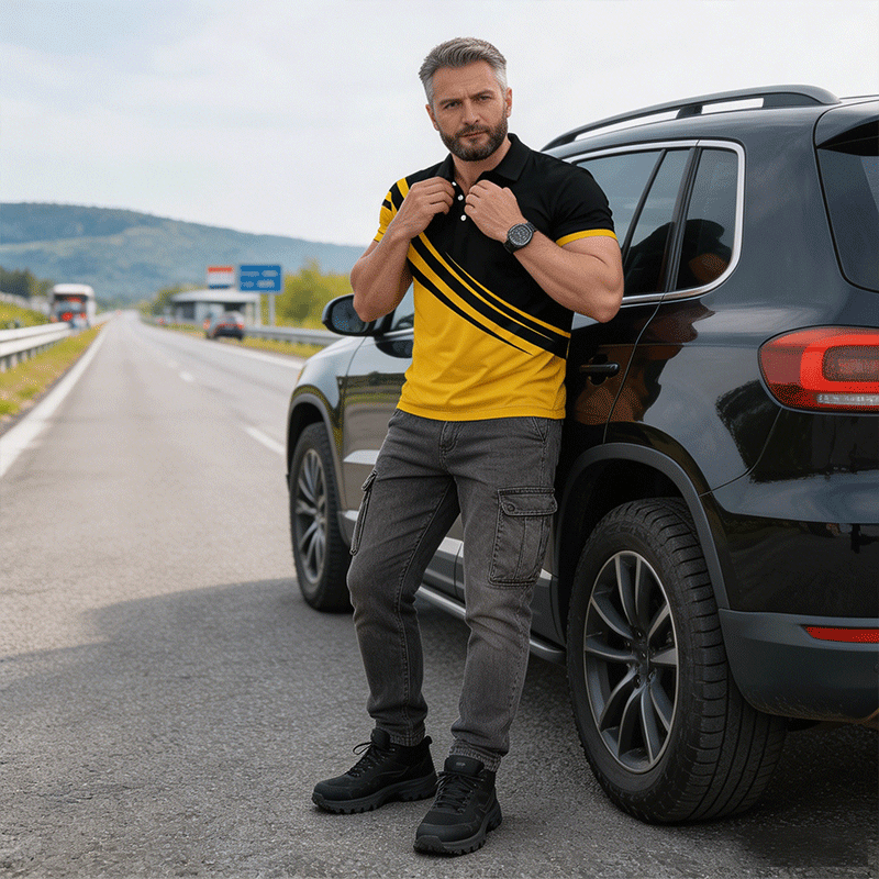 🔥 Ograničena zaliha, sniženje za 30 € 【Veličine S–6XL】 Visokokvalitetne ljetne prugane muške polo majice s kratkim rukavima, stilske i lako kombinabilne