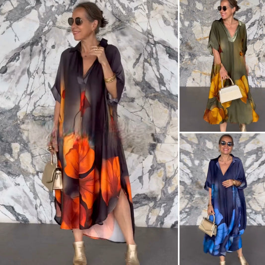 🔥【Wyprzedaż końca miesiąca 50% zniżki】🌈【S-5XL】👗2025 Wysokiej jakości elegancka i wygodna sukienka z nadrukiem