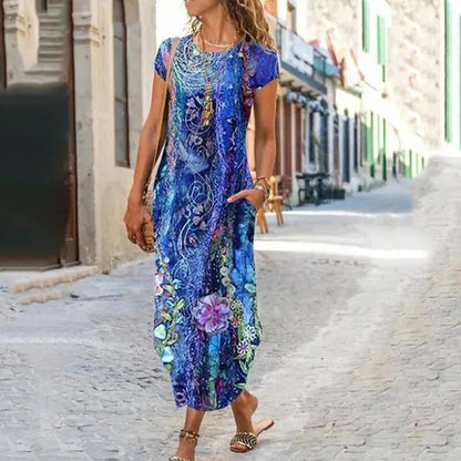 👗🌈Letnia wyprzedaż [S-3XL] Spódnica długa z nadrukiem z bawełny Tencel - miękka i teksturowana