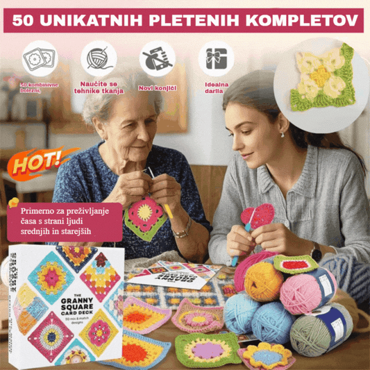 🔥50 % popust🔥🧩🧷【50 edinstvenih dizajnov】Komplet kvačkanih voščilnic