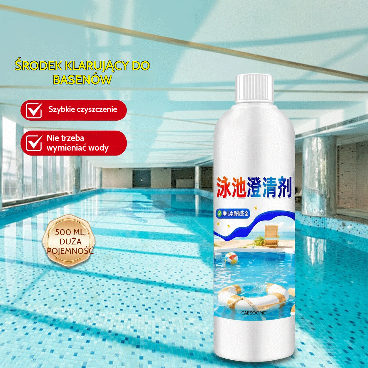 ⏰💦500 ml na butelkę🏊‍♂️ Płyn klarujący do basenów —— Przezroczysta woda w ciągu kilku godzin, bez wysiłku ✨