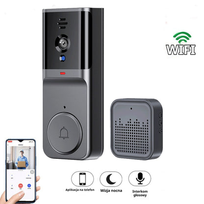 🔥【Promocja – bezpośrednia obniżka 120 zł】🔥 Bezprzewodowa kamera do dzwonka: 1080P, kąt widzenia 170°, ekran 4,3 cala, wodoodporność IPX65, tryb nocny