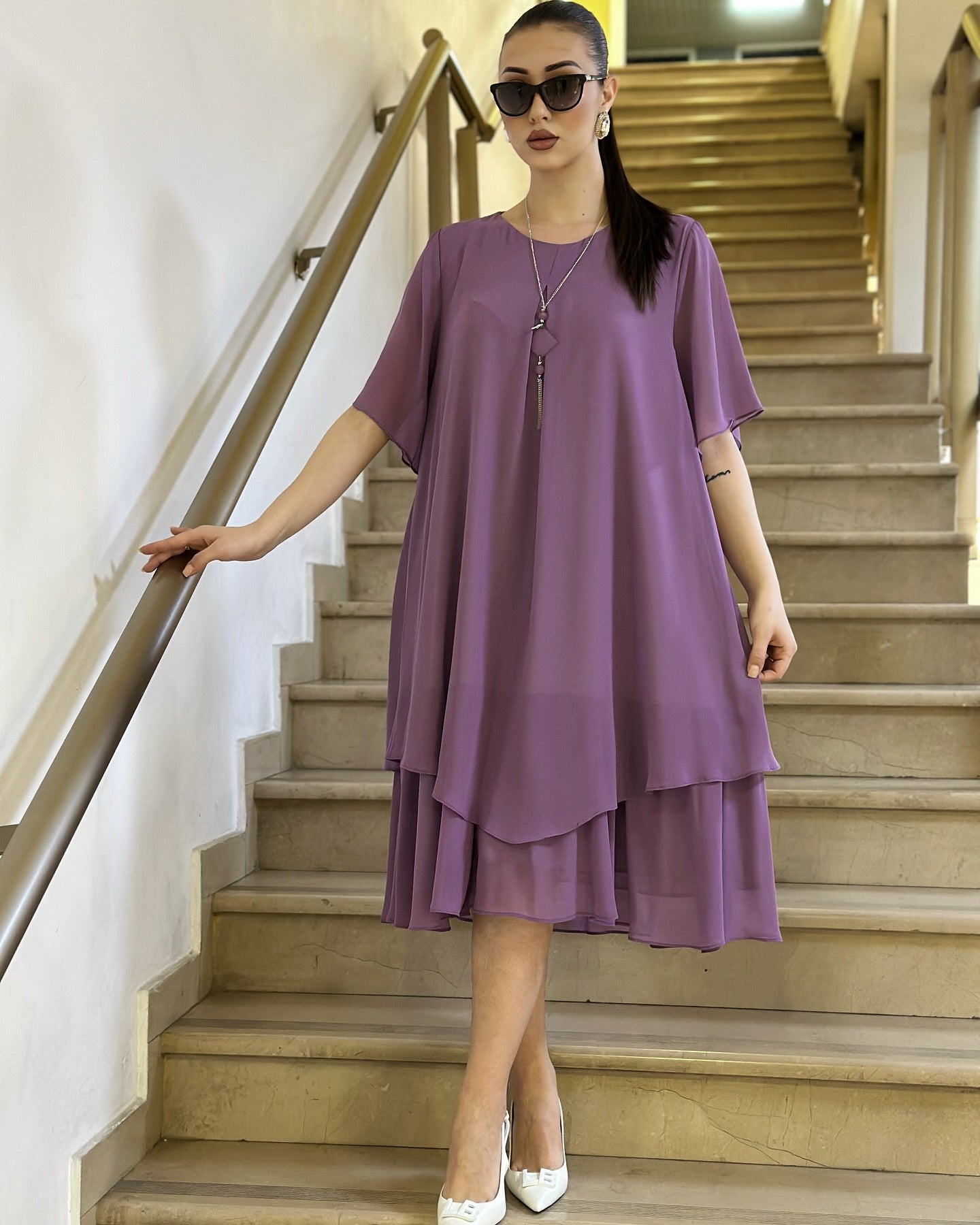 🏆【S-5XL】💃 Elegancka długa sukienka z jedwabiu, projekt wysokiej jakości-3739943