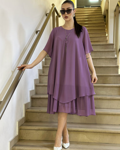 🏆【S-5XL】💃 Elegancka długa sukienka z jedwabiu, projekt wysokiej jakości-3739943