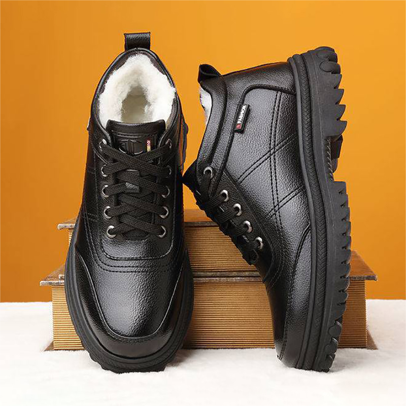 🔥Oferta ograniczona czasowo🔥【39-44】 Zimowe, ciepłe męskie skórzane buty z grubą podeszwą 3862904