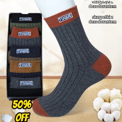 😍🧦【10 par】2024 Nowe męskie bawełniane skarpetki z dezodorantem pochłaniającym pot 3858798