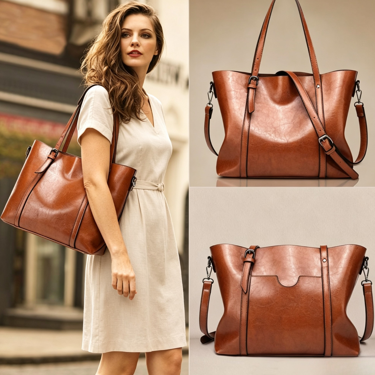 💁【Hit sprzedaży】🌟 Torba ze skóry naturalnej – elegancka i pojemna