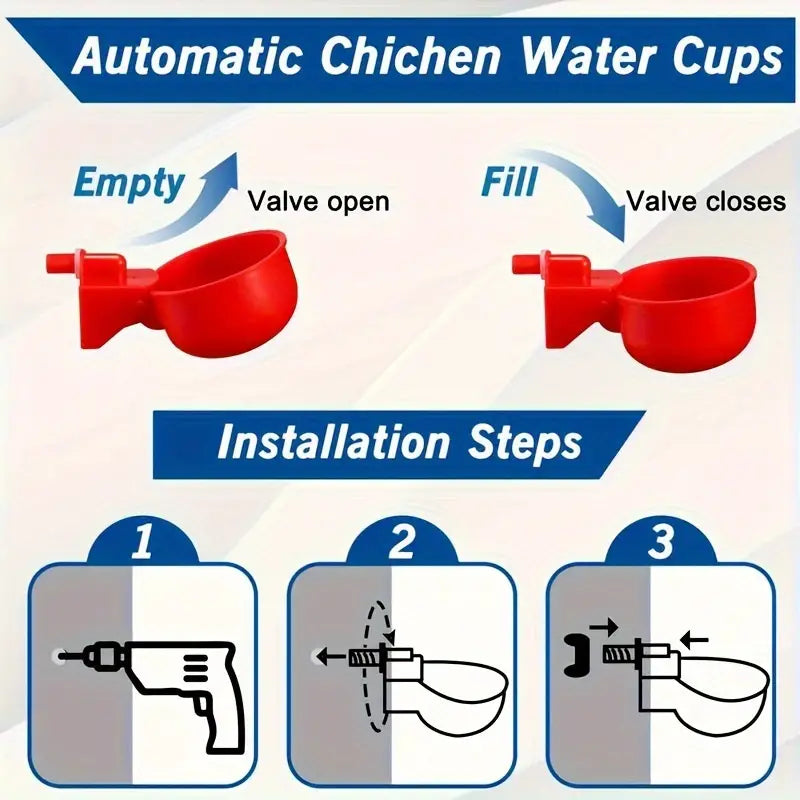 🦆🐔 【Kup 1, otrzymasz 10 gratis】【10 sztuk】Automatyczna miska do pojenia drobiu