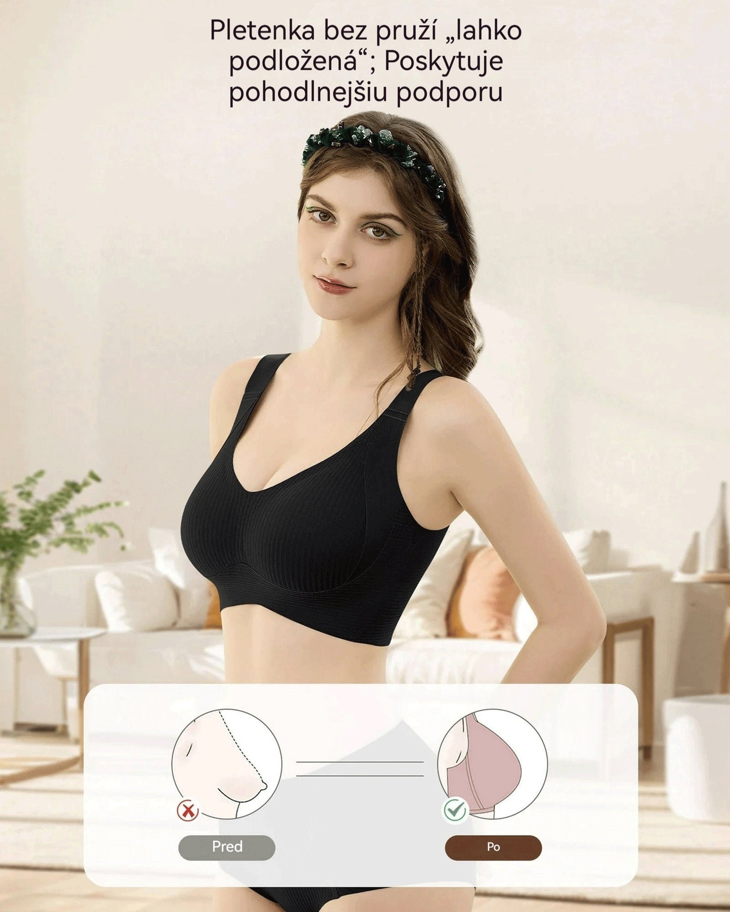 😍【Sada 4 ks】Dámska bezšvová podprsenka bez kostice ❤️【40–95 kg】