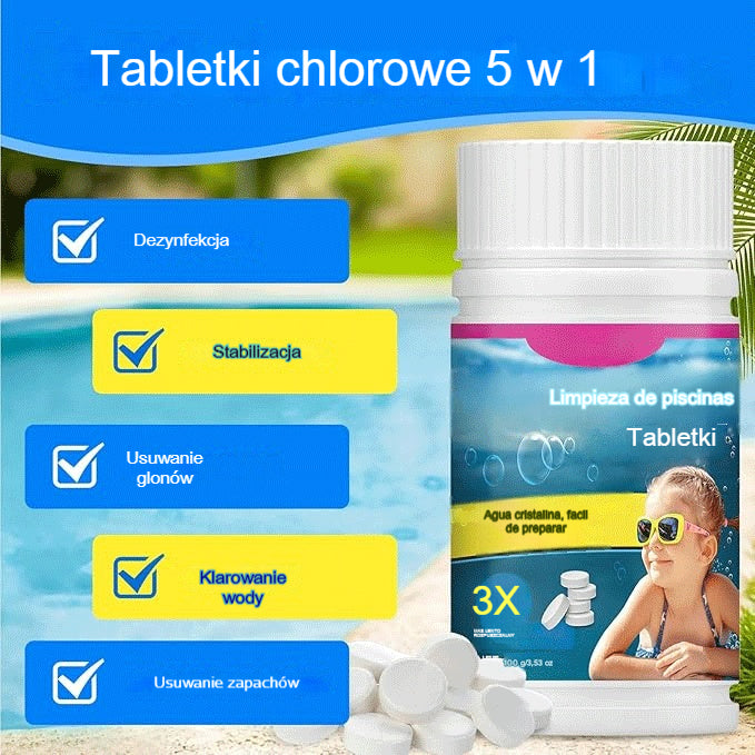 🔥【Compra 1, llévate 1 gratis】🏊‍♀️💧Pastillas limpiadoras para piscinas para un agua clara y transparente.