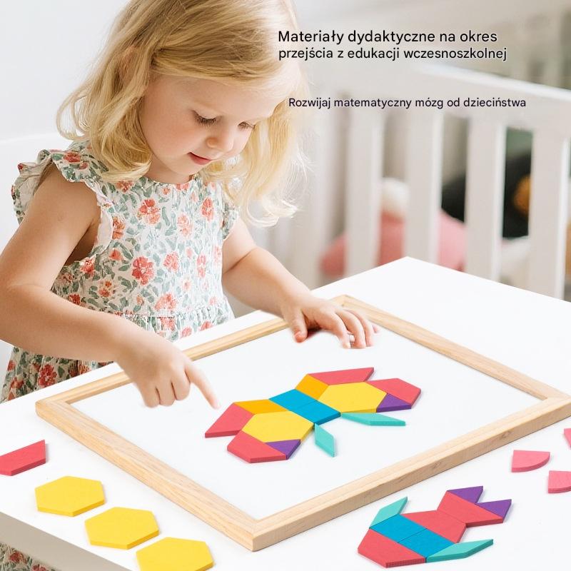 🔥【160 elementów】🧩Magnetyczna układanka tangram z geometrycznymi kształtami