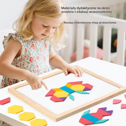 🔥【160 elementów】🧩Magnetyczna układanka tangram z geometrycznymi kształtami