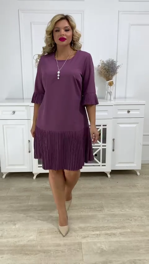 【50% zniżki】【S-5XL】 Sukienka w jednolitym kolorze, casualowa i komfortowa, o eleganckim stylu