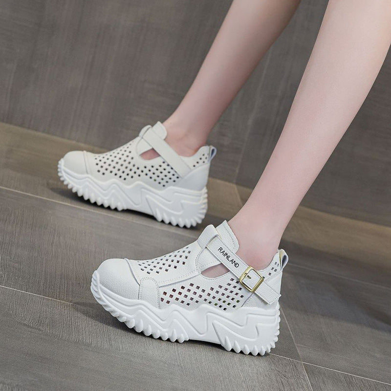 👟【35-40】Nowe sandały damskie z grubą podeszwą, wydrążone, 2025