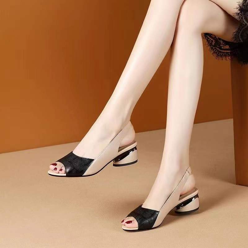 🔥✨【35-43】2025 Lato Nowe Modne Eleganckie Damskie Grube Sandały Na Obcasie
