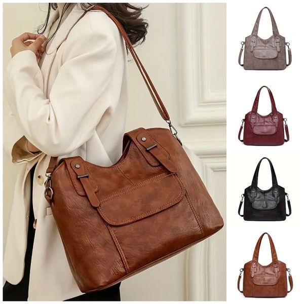 📢👜Nová dámská kožená kabelka přes rameno z pravé hovězí kůže -