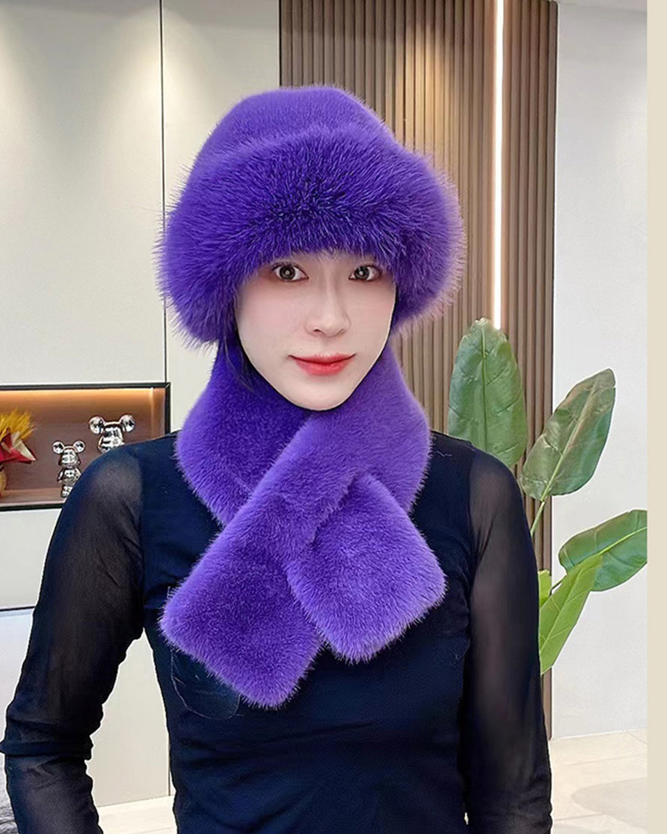 🔥【Бестселър! Ограничена оферта с 42% отстъпка】Нова 2025: дамски, удебелен, топъл и ветроустойчив [модерен зимен шал + плюшена шапка] ✅