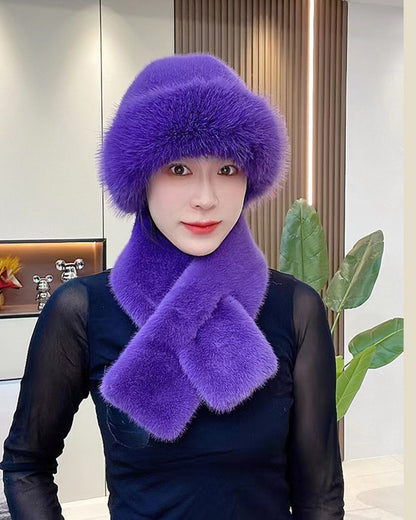 🔥【Бестселър! Ограничена оферта с 42% отстъпка】Нова 2025: дамски, удебелен, топъл и ветроустойчив [модерен зимен шал + плюшена шапка] ✅