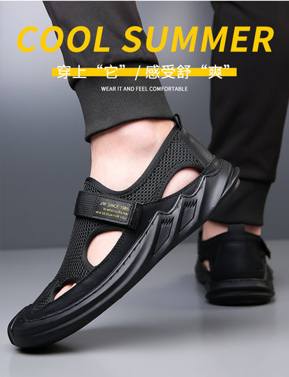 Promocja letnia 🎉【39-47】✨Męskie letnie sandały, codzienne, oddychające, z miękką siateczkową podeszwą