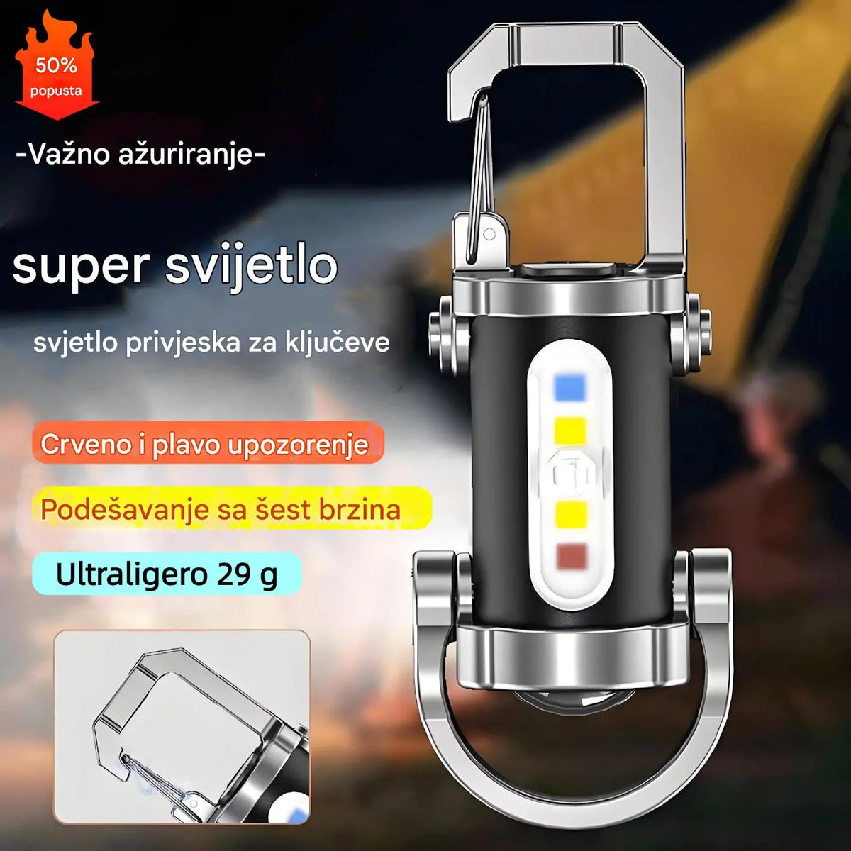 【Kupi 1 i dobiješ 1 besplatno】🔥Velika ponuda🔥Mini svjetiljka za ključeve, super svijetla i vodootporna s izlazom od 1200 lm