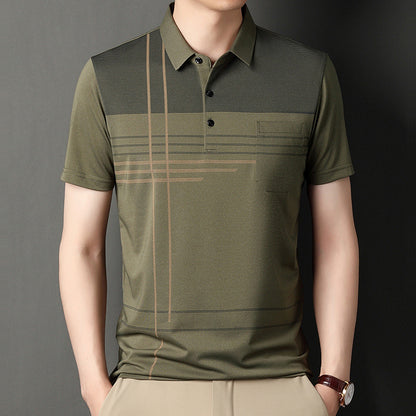 👔【Wyprzedaż magazynowa】【M-4XL】Męska koszulka polo z krótkim rękawem i prążkowanym kołnierzykiem