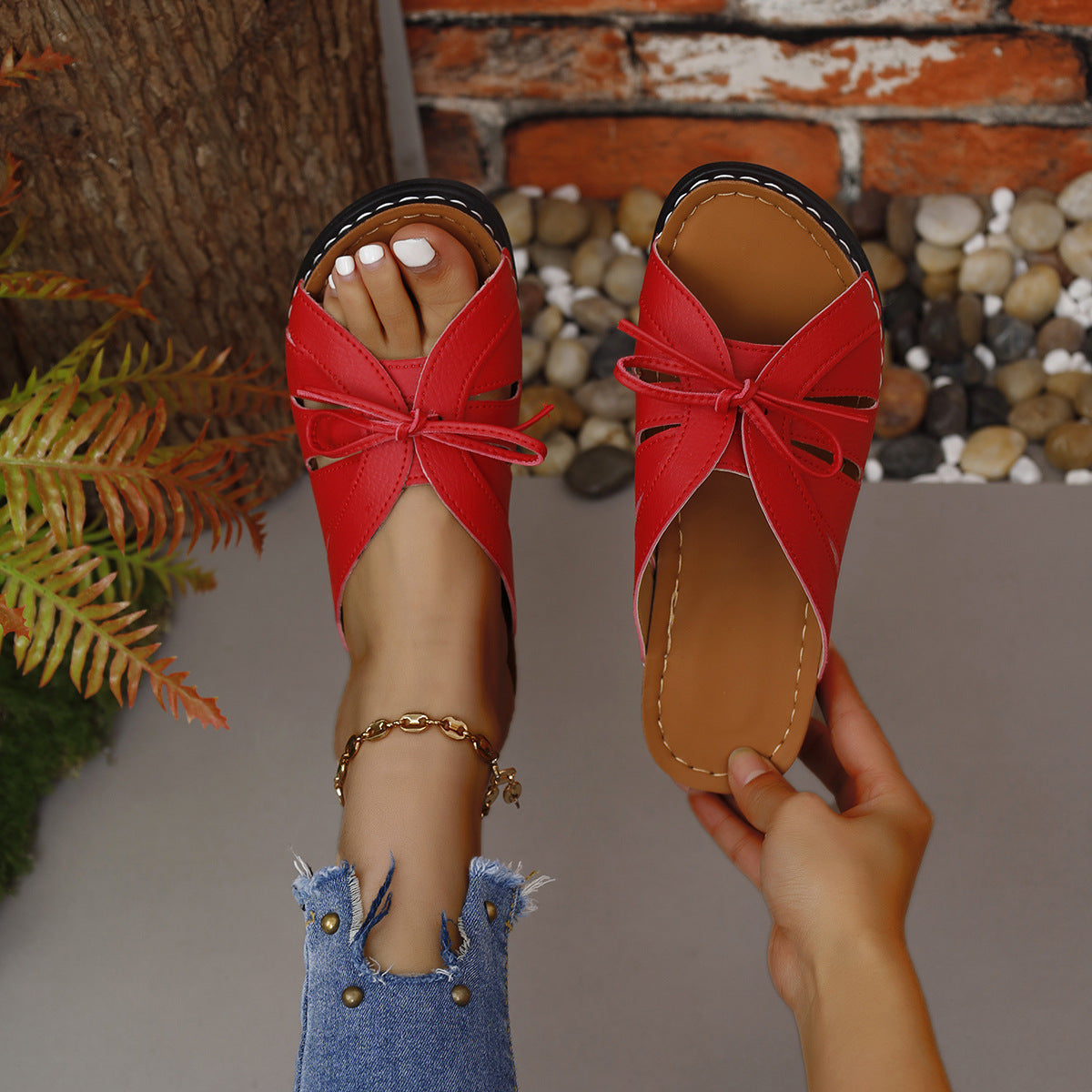 🌹50% zniżki✨【Rozmiary 36-43】💖🥿Nowe, modne, tęczowe, damskie kapcie z odkrytymi palcami w 2026 roku