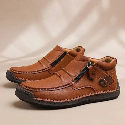 👟✨【38-48】Męskie, ręcznie robione, skórzane, wsuwane buty do jazdy samochodem – szeroki nosek, wsparcie łuku stopy