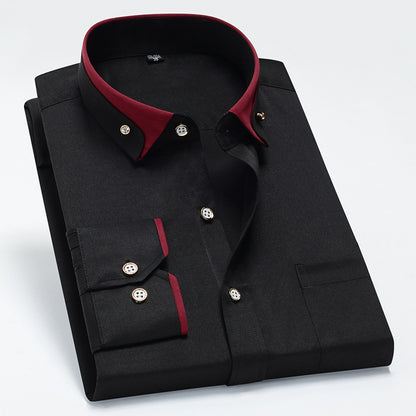 👕【S-4XL】2025 nowa, oddychająca męska, casualowa, biznesowa koszula z długim rękawem – niezbędny element garderoby do pracy