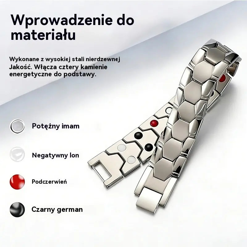 Kup 1, a 1 dostaniesz gratis ✨✨ Męska magnetyczna bransoletka ze stopu + sześciokątny wzór - odpinana magnetyczna bransoletka - płatność przy odbiorze