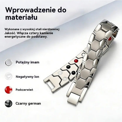 Kup 1, a 1 dostaniesz gratis ✨✨ Męska magnetyczna bransoletka ze stopu + sześciokątny wzór - odpinana magnetyczna bransoletka - płatność przy odbiorze