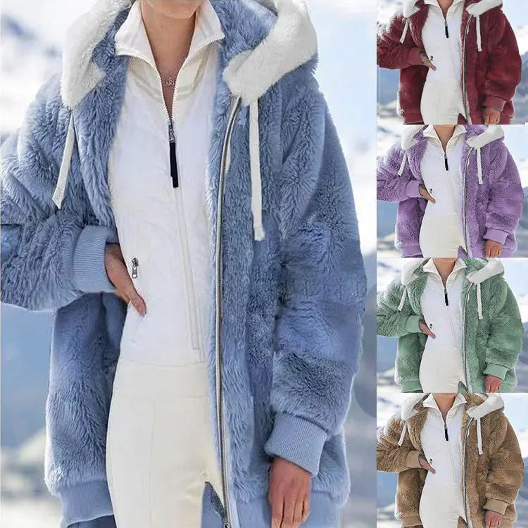 ☃️ 【S-5XL】 Nova plišana hoodica na patentni zatvarač, širokog kroja (jesen/zima)