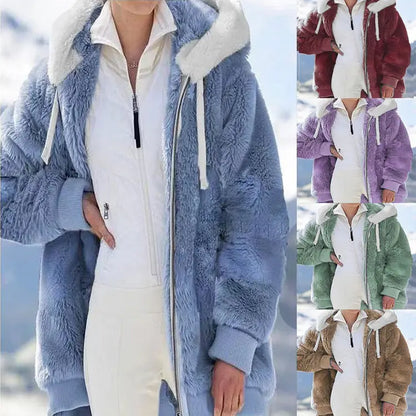 ☃️ 【S-5XL】 Nova plišana hoodica na patentni zatvarač, širokog kroja (jesen/zima)