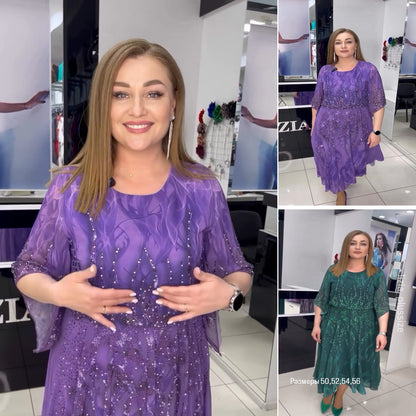 【S-5XL】🔥50% zniżki🔥2024 nowa elegancka sukienka z nadrukiem, modna i wszechstronna_3620684