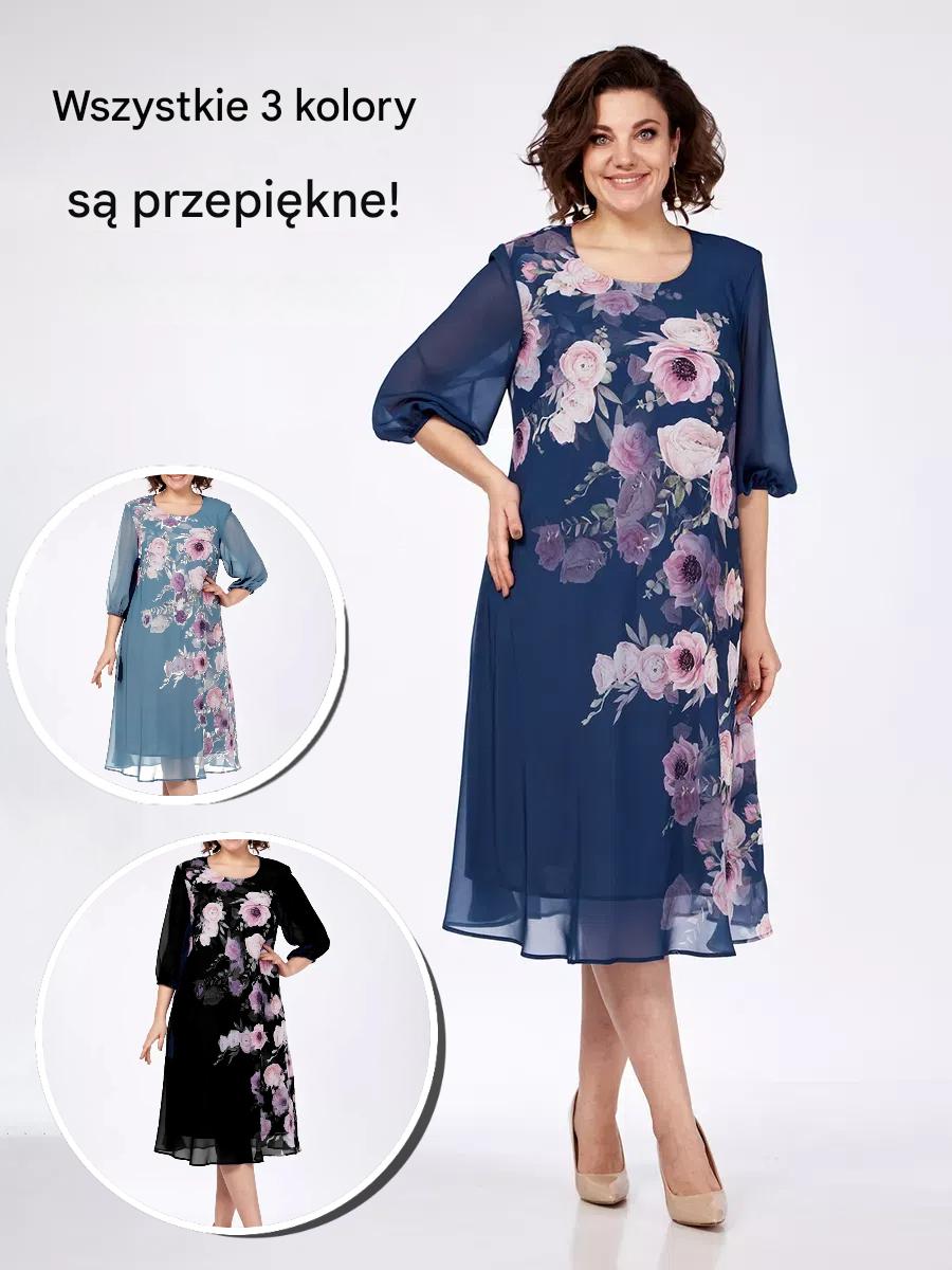 🌸 49% zniżki 💥💕【S-5XL】2025 Elegancka wiosenna sukienka z szyfonu z kwiatowym nadrukiem🌷