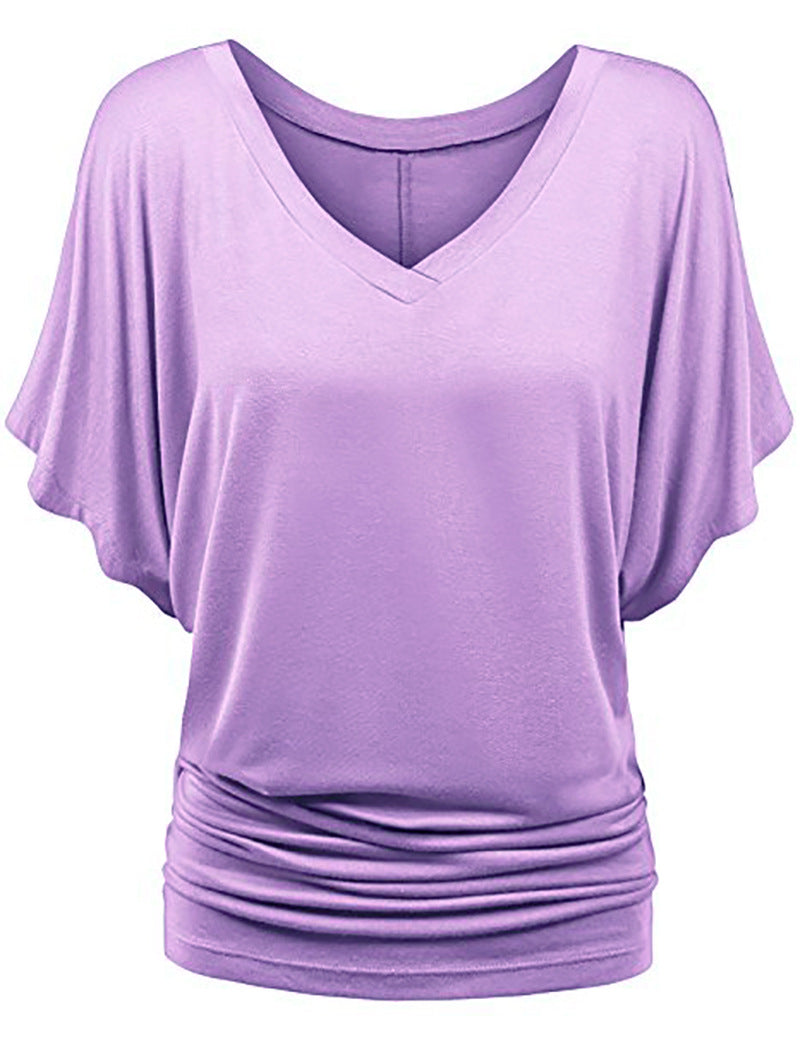 👕✨[50% zniżki] [S-5XL] Damska koszulka z krótkim rękawem, nowa na rok 2025, modne rękawy typu nietoperz