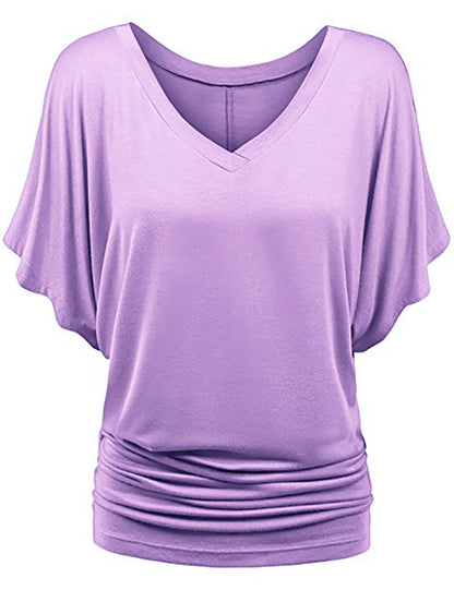👕✨[50% zniżki] [S-5XL] Damska koszulka z krótkim rękawem, nowa na rok 2025, modne rękawy typu nietoperz